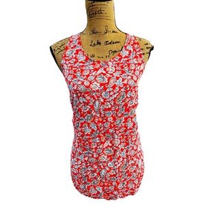 Old Navy Orange Red Paisley Floral Sleeveless Blouse